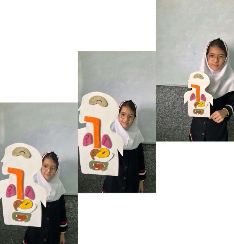 ماکت بدن طراحی شده توسط سایه ندیمی پایه پنجم،آموزگار مینا حقیقی