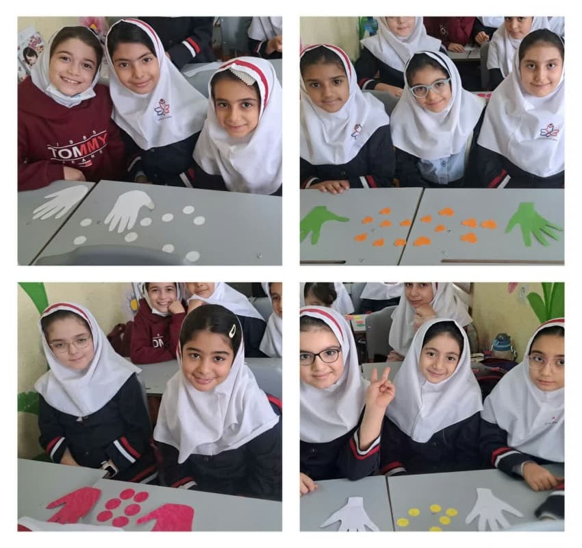 پیدا کردن کلمات هم خانواده از بین کلمات زیادی با کاردستی های جذاب توسط گل دخترهای پایه سومی  (آموزگار فارسی سوم: نادری)